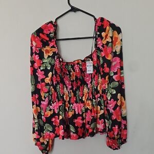 Floral Smocked Women's Top
